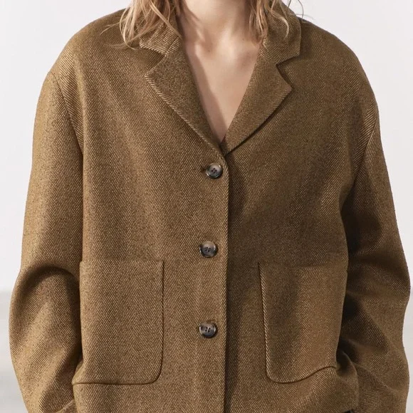 NWT Zara herringbone jacket - Picture 4 of 13